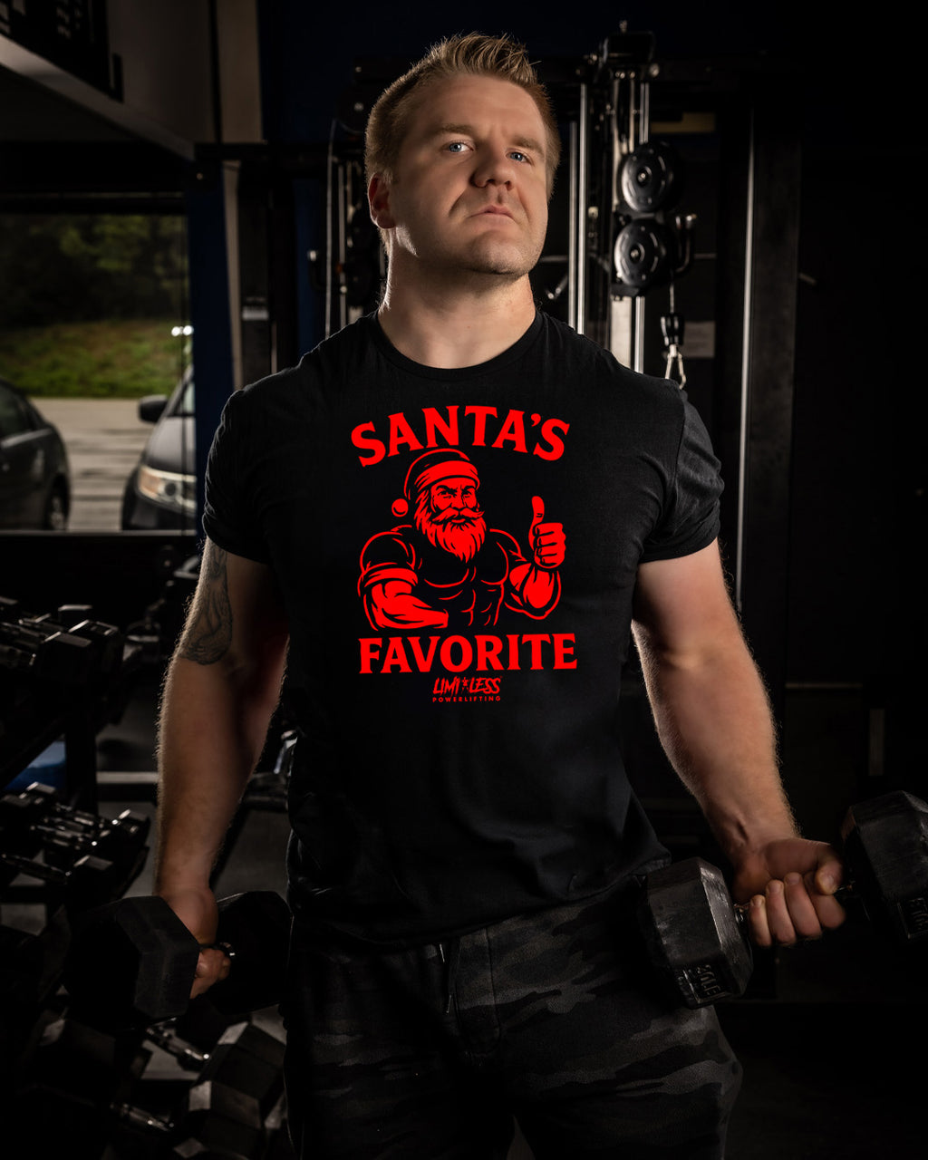 Santa’s Favorite — Premium Holiday Gym Shirt by Limitless