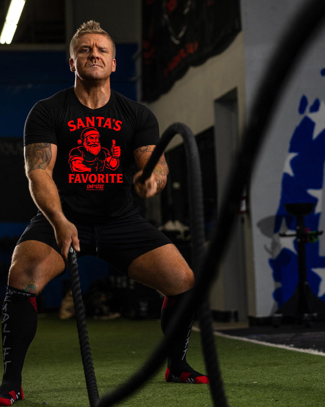 Santa’s Favorite — Premium Holiday Gym Shirt by Limitless