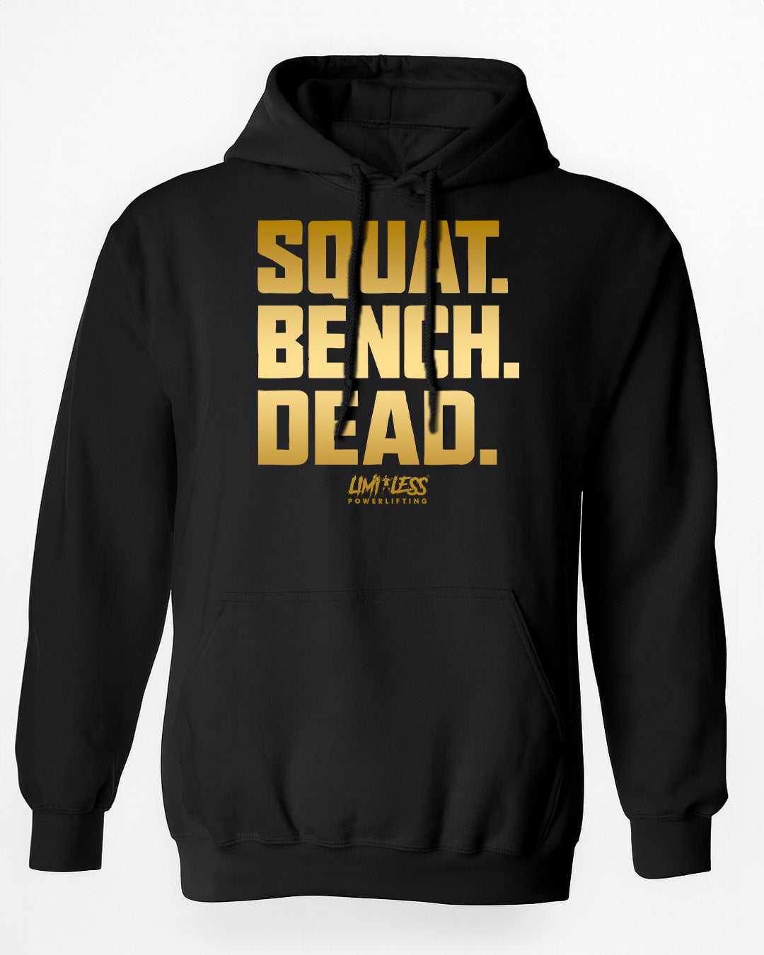 Squat Bench Dead Shirt — Gold Strength Training Tee