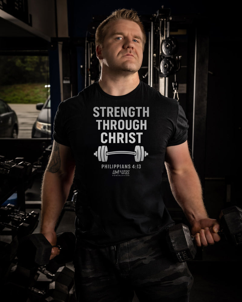 Strength Through Christ Shirt — Philippians 4:13 Faith Training Tee