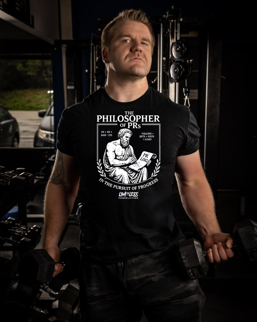 The Philosopher of PRs Shirt — Strength, Progress & Gym Humor Tee