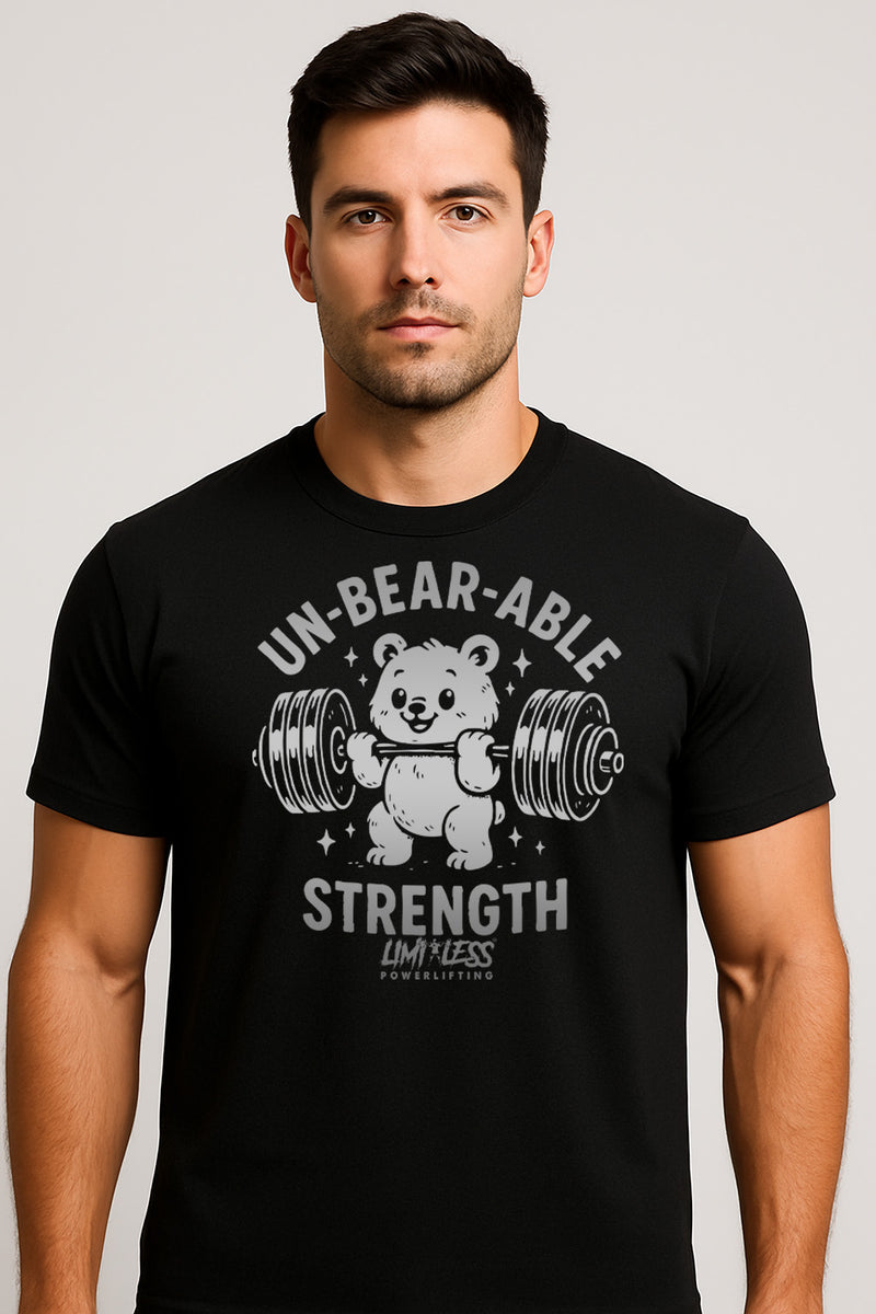 Un-Bear-Able Strength Gym Shirt — Cute Barbell Bear Design by Limitless