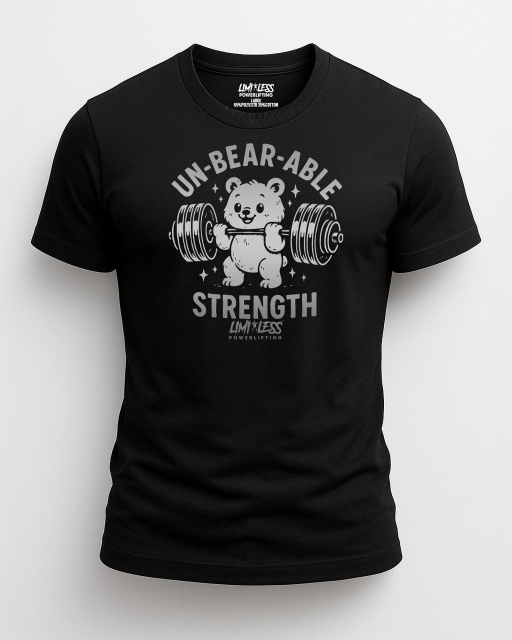 Un-Bear-Able Strength Gym Shirt — Cute Barbell Bear Design by Limitless
