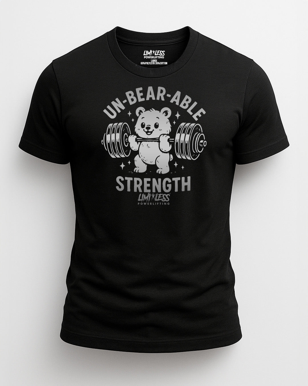 Un-Bear-Able Strength Gym Shirt — Cute Barbell Bear Design by Limitless